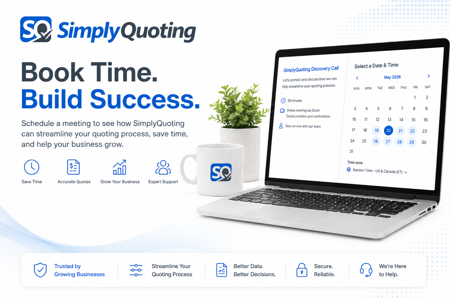 SimplyQuoting booking hero